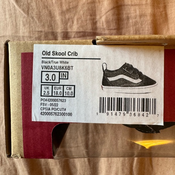 NWOT Vans Old Skool Crib Shoe Size 3 (3-6 Months) - Picture 4 of 6